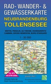 Abbildung von: Rad-, Wander- und Gewässerkarte Neubrandenburg, Tollensesee - grünes herz