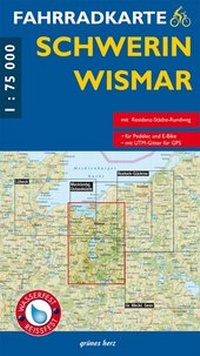 Abbildung von: Fahrradkarte Schwerin, Wismar - grünes herz