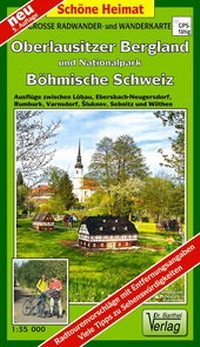 Abbildung von: Große Radwander- und Wanderkarte Oberlausitzer Bergland und Nationalpark Böhmische Schweiz - Barthel, A
