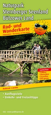 Abbildung von: Naturpark Sternberger Seenland, Bützower Land / Wasserwanderkarte Flusslandschaft Warnow und Mildenitz - PUBLICPRESS