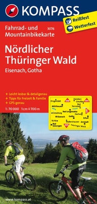Abbildung von: KOMPASS Fahrradkarte 3076 Nördlicher Thüringer Wald - Eisenach - Gotha 1:70.000 - KOMPASS-Karten
