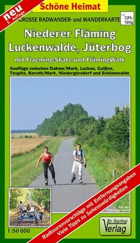 Abbildung von: Große Radwander- und Wanderkarte Niederer Fläming, Luckenwalde, Jüterbog mit Flaeming-Skate® und FlämingWalk® - Barthel, A