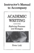Cover: Academic Writing Instructor's Manual - Cambridge University Press
