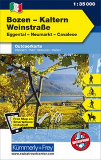 Abbildung von: Kümmerly+Frey Outdoorkarte Bozen, Kaltern, Weinstrasse 1:35.000 - Hallwag Kümmerly+Frey