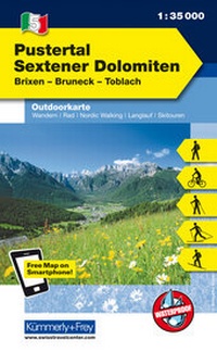 Abbildung von: Pustertal - Sextener Dolomiten Nr. 05 Outdoorkarte Italien 1:35 000 - Kümmerly+Frey