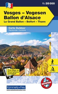 Abbildung von: Kümmerly+Frey Outdoorkarte Vogesen / Vosges, Ballon d'Alsace 1:35.000 - Hallwag Kümmerly+Frey