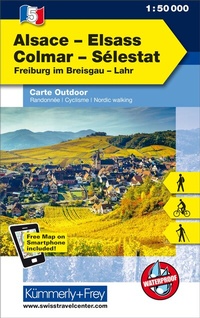 Abbildung von: Kümmerly+Frey Outdoorkarte Elsass, Colmar, Sélestat 1:50.000 - Hallwag Kümmerly+Frey