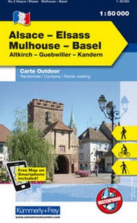 Abbildung von: Elsass - Mulhouse - Basel Nr. 02 Outdoorkarte Elsass/Vogesen 1:50 000 - Kümmerly+Frey