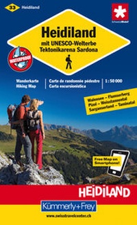Abbildung von: Heidiland mit UNESCO-Welterbe Tektonikarena Sardona Nr. 33 Wanderkarte 1:50 000 - Kümmerly+Frey