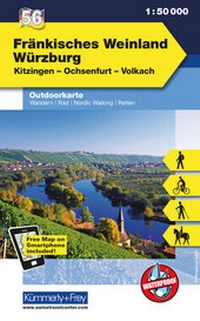 Abbildung von: Fränkisches Weinland, Würzburg, Kitzingen, Ochsenfurt, Volkach - Kümmerly+Frey