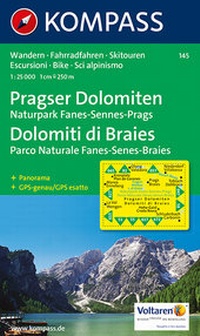Abbildung von: Pragser Dolomiten - Naturpark Fanes-Sennes-Prags - Dolomiti di Braies - Parco Naturale Fanes-Senes-Braies - KOMPASS-Karten