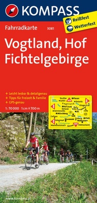Abbildung von: KOMPASS Fahrradkarte 3081 Vogtland - Hof - Fichtelgebirge 1:70.000 - KOMPASS-Karten