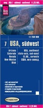 Cover: Reise Know-How Landkarte USA 07, S&uuml;dwest (1:1.250.000) : Arizona Colorado Nevada Utah New Mexico - Reise Know-How Verlag Peter Rump GmbH