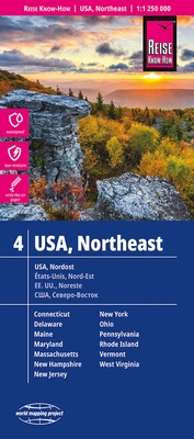 Abbildung von: Reise Know-How Landkarte USA, Nordost / USA, Northeast (1:1.250.000) : Maine, Maryland, New York, Ohio, West Virginia, ... - Reise Know-How Verlag Peter Rump GmbH