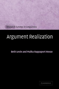 Enlarge image Cover: Argument Realization - Cambridge University Press