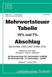 Abbildung von: Mehrwertsteuer-Tabelle 2007 - Leitfaden