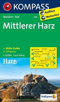 Abbildung von: KOMPASS Wanderkarte 452 Mittlerer Harz 1:50.000 - KOMPASS-Karten