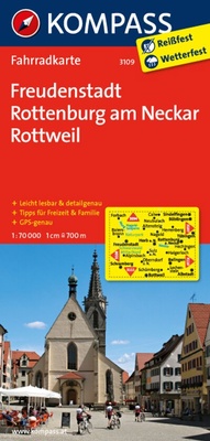 Abbildung von: KOMPASS Fahrradkarte 3109 Freudenstadt - Rottenburg am Neckar - Rottweil 1:70.000 - KOMPASS-Karten