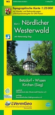 Abbildung von: Nördlicher Westerwald, Blatt 3, Betzdorf, Wissen, Kirchen (Sieg), (WR) - Landesamt für Vermessung und Geobasisinformation Rheinland-Pfalz