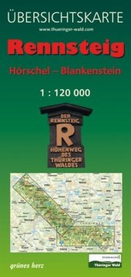Abbildung von: Übersichtskarte Rennsteig - grünes herz