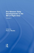 Cover: Pre-Nineteen Sixty Developments in the Bill of Rights Area - Routledge