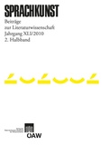 Cover: Sprachkunst ? Beitr&auml;ge zur Literaturwissenschaft, Jahrgang XLI/2010, 2. Halbband - Verlag der &ouml;sterreichischen Akademie der Wissenschaften
