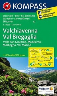 Abbildung von: Valchiavenna - Val Bregaglia - Valle San Giacomo - Madésimo - Morbegno - Val Másino - KOMPASS-Karten