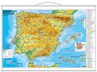Abbildung von: Spanien und Portugal physisch mit UNESCO Welterbestätten und Nationalparks - Stiefel Eurocart