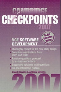 Abbildung von: Cambridge Checkpoints VCE Software Development 2007 - Cambridge University Press