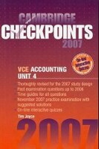 Enlarge image Cover: Cambridge Checkpoints VCE Accounting Unit 4 2007 - Cambridge University Press