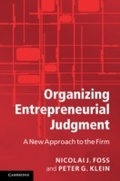 Cover: Organizing Entrepreneurial Judgment - Cambridge University Press