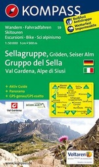Abbildung von: KOMPASS Wanderkarte Sellagruppe - Gröden - Seiseralm / Gruppo di Sella - Val Gardena - Alpe di Siusi - KOMPASS-Karten