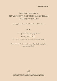 Abbildung von: Thermochemische Untersuchungen über die Dehydration des Montmorillonits - VS Verlag für Sozialwissenschaften