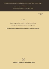 Abbildung von: Der Vergasungsversuch unter Tage von Breitscheid/Dillkreis - VS Verlag für Sozialwissenschaften