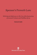 Cover: Spenser's Proverb Lore - Harvard University Press
