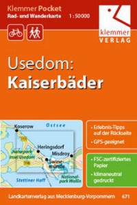 Abbildung von: Klemmer Pocket Rad- und Wanderkarte Usedom: Kaiserbäder - Klemmer-Verlag