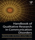 Cover: Handbook of Qualitative Research in Communication Disorders - Psychology Press Ltd