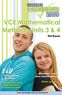 Enlarge image Cover: Cambridge Checkpoints VCE Mathematical Methods Units 3 and 4 2009 - Cambridge University Press