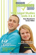 Cover: Cambridge Checkpoints VCE Legal Studies Units 3 and 4 2009 - Cambridge University Press
