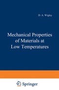 Cover: Mechanical Properties of Materials at Low Temperatures - Springer