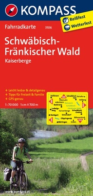 Abbildung von: KOMPASS Fahrradkarte 3106 Schwäbisch-Fränkischer Wald - Kaiserberge 1:70.000 - KOMPASS-Karten
