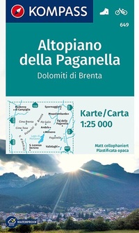 Abbildung von: KOMPASS Wanderkarte 649 Altopiano della Paganella, Dolomiti di Brenta 1:25.000 - KOMPASS-Karten