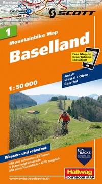 Abbildung von: Hallwag Mountainbike-Karte 1 Baselland 1:50.000 - Hallwag Kümmerly+Frey