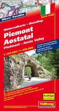 Abbildung von: Piemont-Aostatal MotoMap Motorradkarte 1:250 000 / 1:650 000 - Hallwag