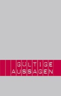 Cover: G&uuml;ltige Aussagen - Mandelbaum Verlag eG