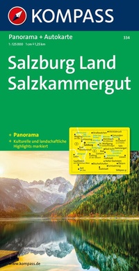 Abbildung von: KOMPASS Autokarte Salzburg Land, Salzkammergut 1:125.000 - KOMPASS-Karten