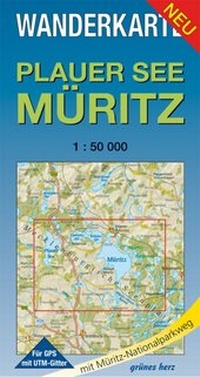 Abbildung von: Wanderkarte Plauer See, Müritz - grünes herz