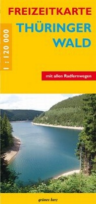 Abbildung von: Freizeitkarte Thüringer Wald - grünes herz