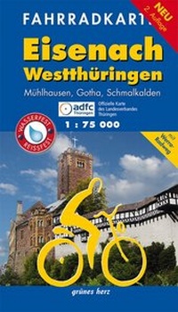 Abbildung von: Fahrradkarte Eisenach, Westthüringen - grünes herz