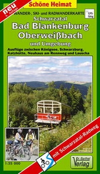 Abbildung von: Wander-, Ski- und Radwanderkarte Schwarzatal, Bad Blankenburg, Oberweißbach und Umgebung - Barthel, A